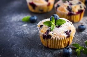 Zdrave borovnice u slatkom muffinu